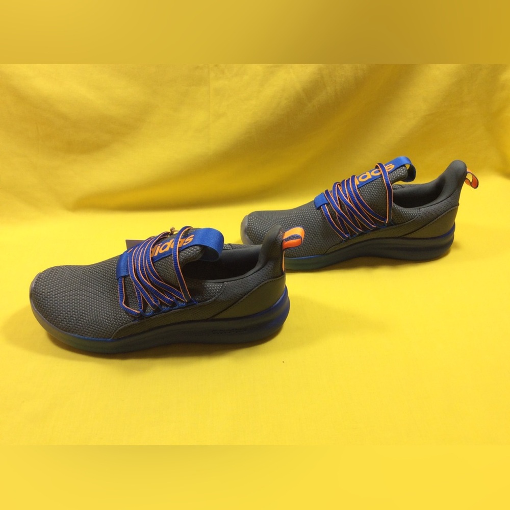 adidas Women’s lite racer Gray with Blue & Orange Accents SZ 7 - Picture 6 of 12